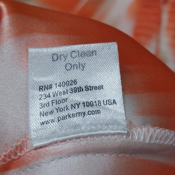 Taylor Orange Print Silk Dress Medium - Picture 10 of 13